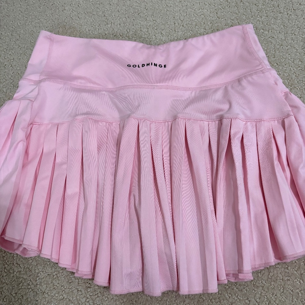 Light Pink Gold Hinge Tennis Skirt
